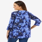 Perfect Printed Three-Quarter Sleeve V-Neck Tee image number null