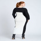 Maxi Sweater Dress With Colorblocked image number null