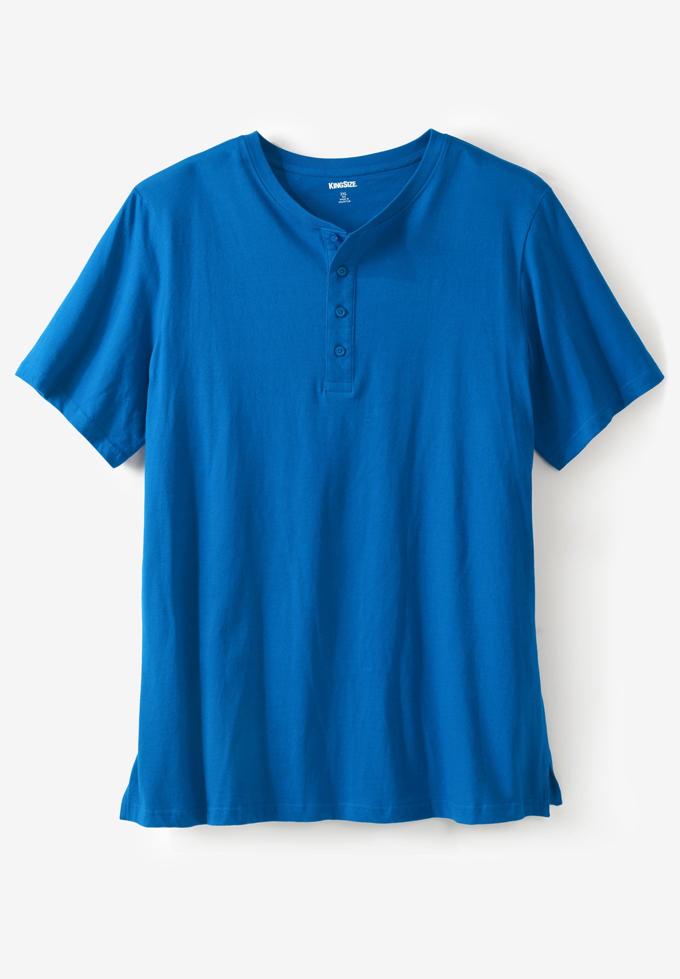 Shrink-Less Longer Length Lightweight Henley T-Shirt image number 0