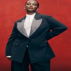 Embellished Lapel Oversized Blazer image number null