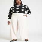 Heart Intarsia Cropped Sweater image number null