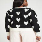 Heart Intarsia Cropped Sweater image number null