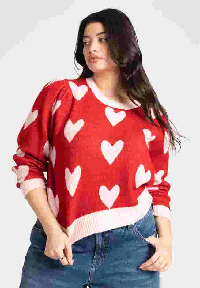 Heart Intarsia Cropped Sweater image number 0