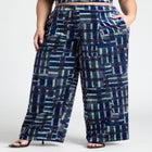 Printed Velvet Wide Leg Trouser image number null