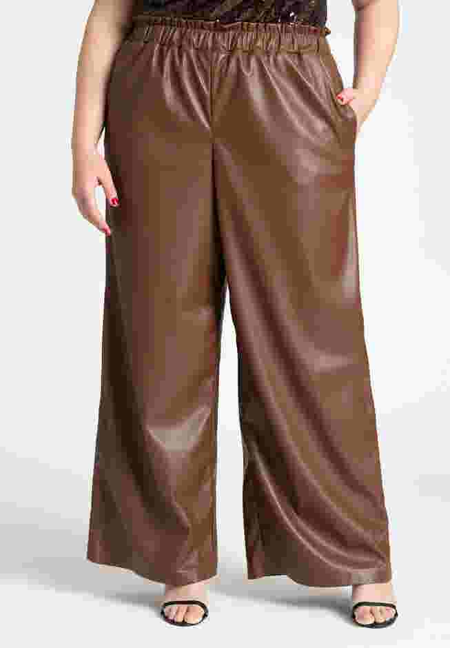 Wide Leg Leather Pants image number 1