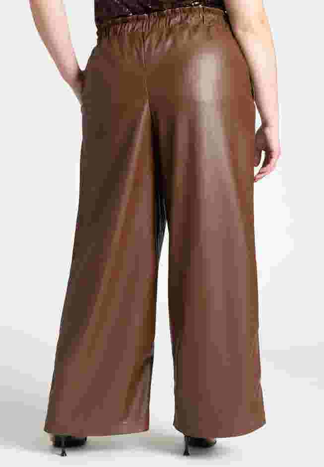 Wide Leg Leather Pants image number 2