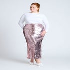 Sequin Column Midi Skirt image number null