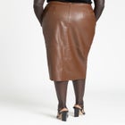 Faux Leather Zipper Skirt image number null