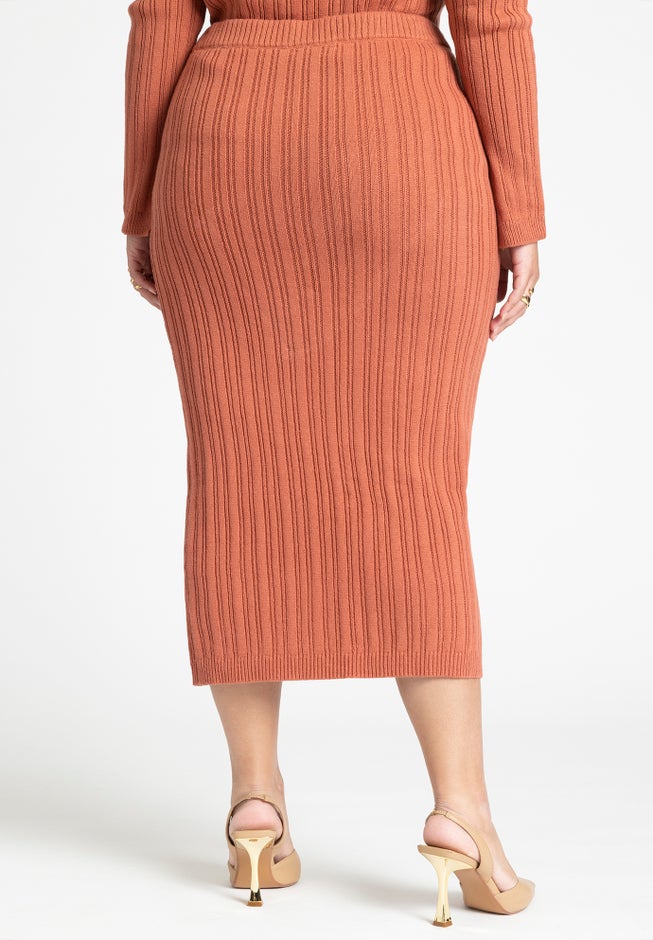 Midi Knit Sweater Skirt image number null