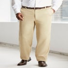 Classic Fit Wrinkle-Free Expandable Waist Plain Front Pants image number null