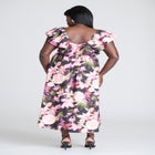 Ruffle Neckline Floral Dress image number null