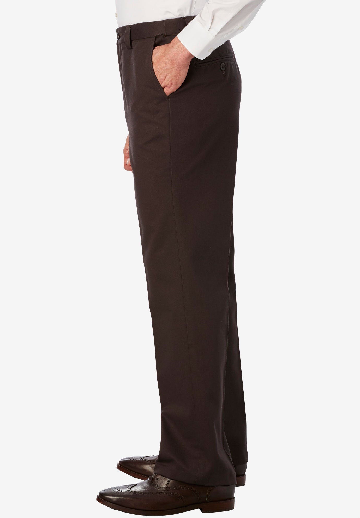 Relaxed Fit Wrinkle-Free Expandable Waist Plain Front Pants image number 2