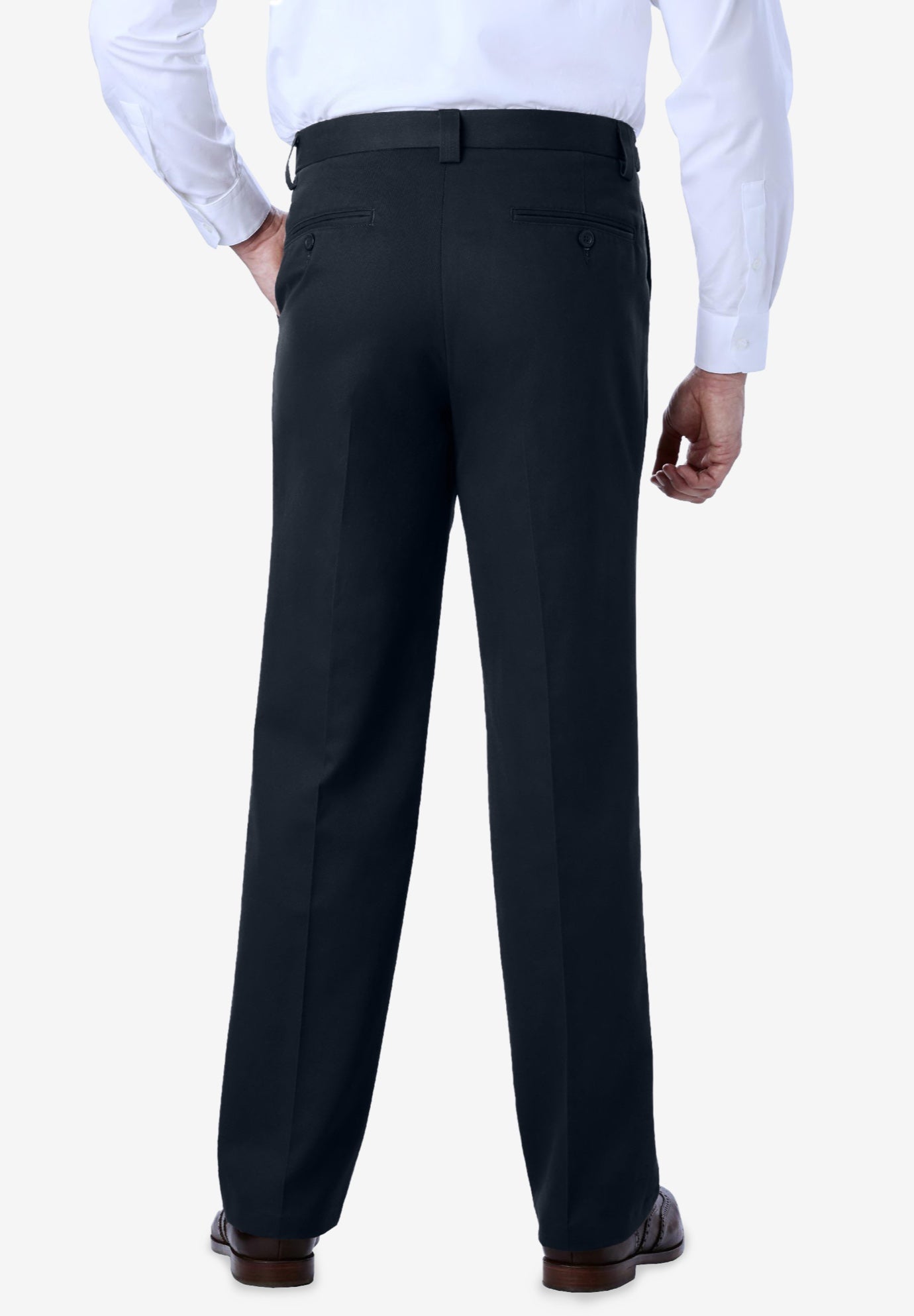 Relaxed Fit Wrinkle-Free Expandable Waist Plain Front Pants image number 1