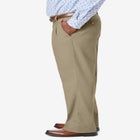 Relaxed Fit Wrinkle-Free Expandable Waist Pleated Pants image number null