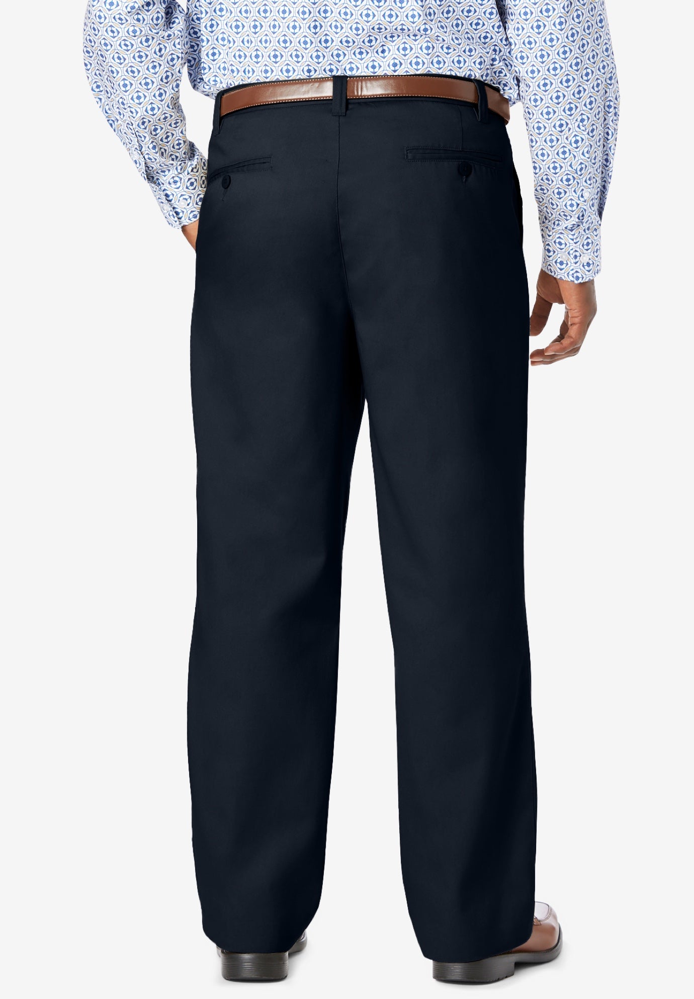 Relaxed Fit Wrinkle-Free Expandable Waist Pleated Pants image number 1