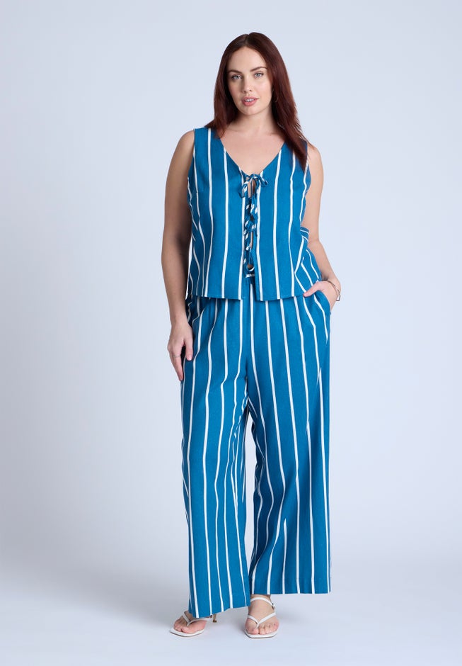 Linen-Blend Dainty Tie Vest Top image number 2