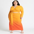 Surplice Tie Waist Sweater Top image number null