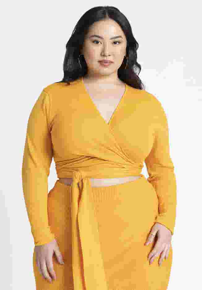 Surplice Tie Waist Sweater Top image number 3