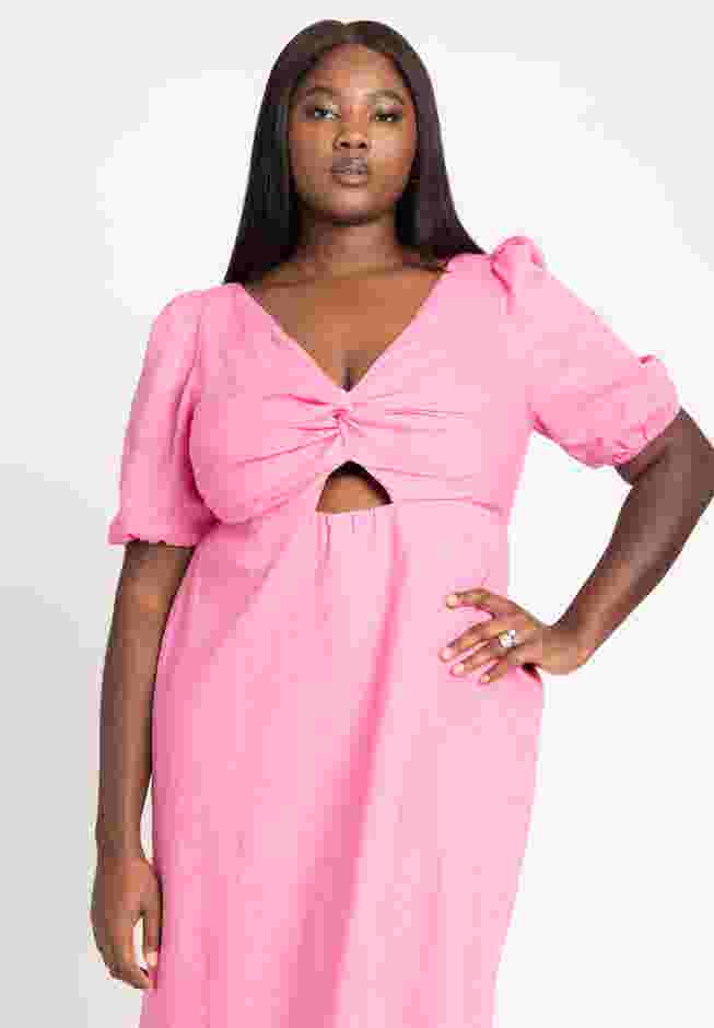 Twist Bodice Puff Sleeve Dress image number 3