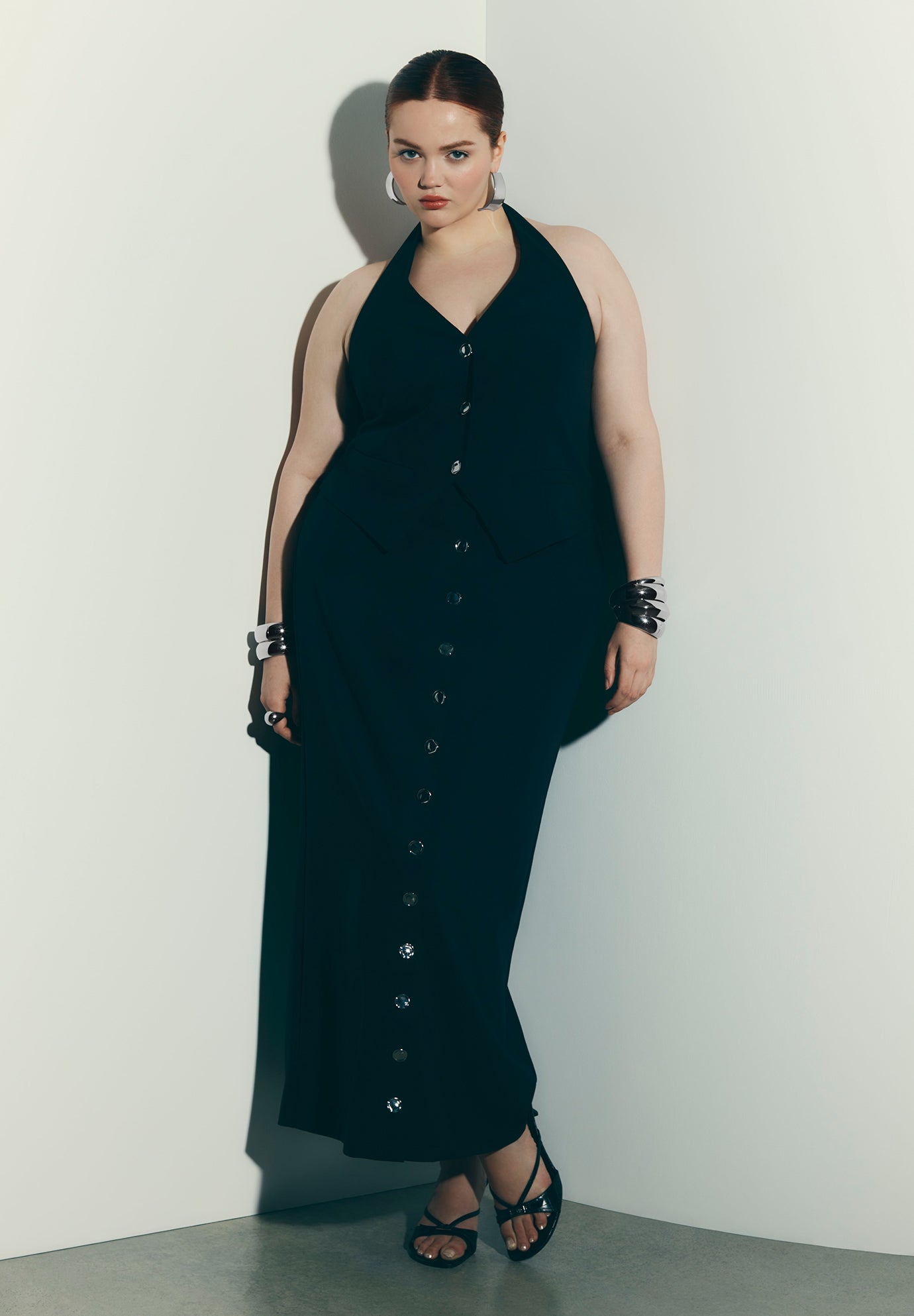 Buttoned Maxi Column Skirt image number 0