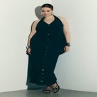 Buttoned Maxi Column Skirt image number null