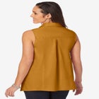 Stretch Cotton Poplin Sleeveless Shirt image number null