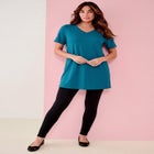Plus Size Ultimate Cotton V-Neck Short Sleeve Tunic image number null