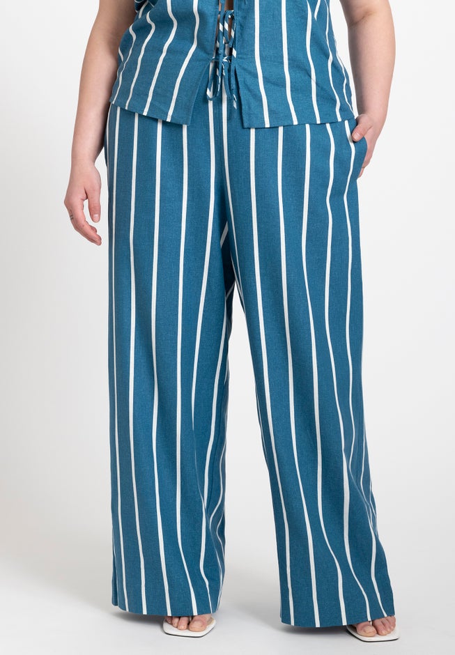 Striped Linen Pant image number null