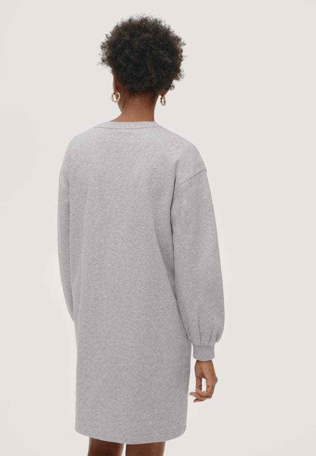 French Terry Blouson Sleeve Sweatshirt Tunic Dress image number 1