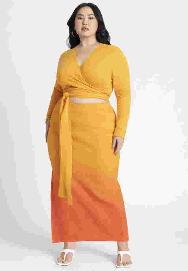 Ombre Knitted Maxi Skirt image number 3