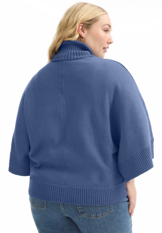 Wide-Sleeve Turtleneck Sweater image number 1