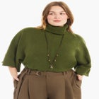 Wide-Sleeve Turtleneck Sweater image number null