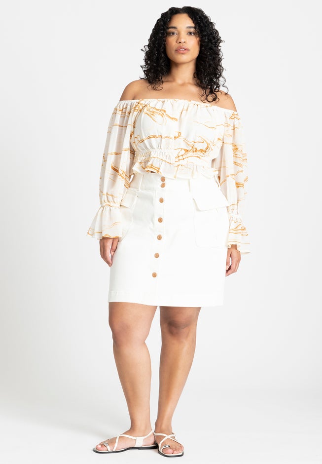 Cargo Mini Denim Skirt image number 1