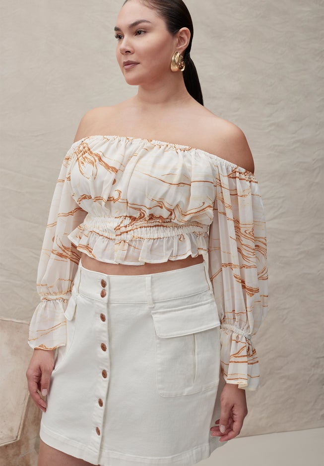 Cargo Mini Denim Skirt image number 0