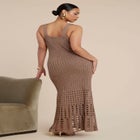 Metallic Open Stitch Sweater Dress image number 1