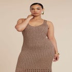 Metallic Open Stitch Sweater Dress image number 3