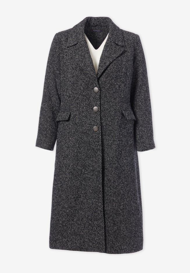 Plus Size Tailored Tweed Coat image number 4