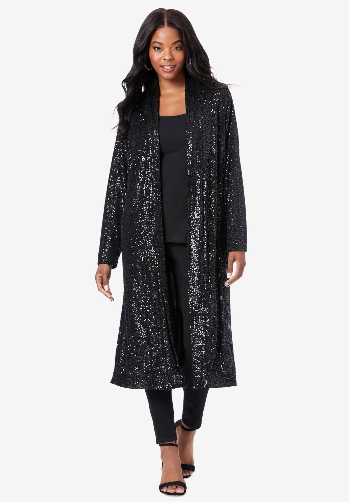 Plus Size Sequin Duster image number 0