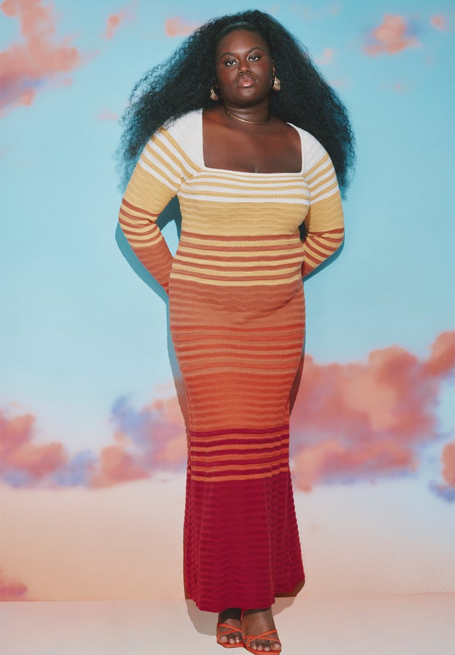 Crochet Multicolor Maxi Dress image number null