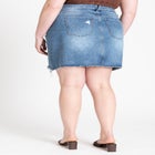 Distressed Denim Mini Skirt image number null