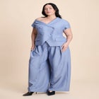 Asym Neckline Short Sleeve Blazer image number null