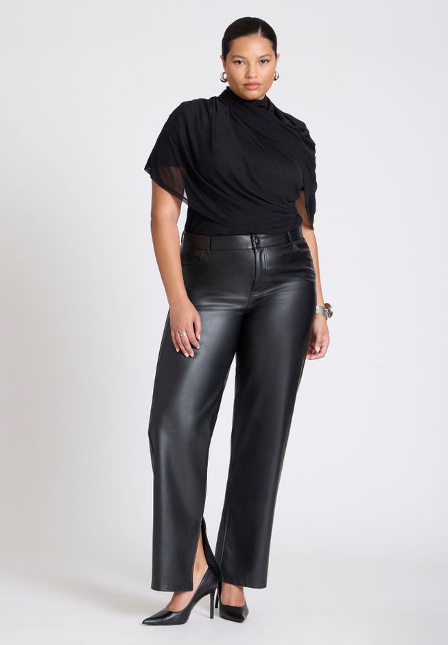 Sheer Wrap Drape Blouse image number null