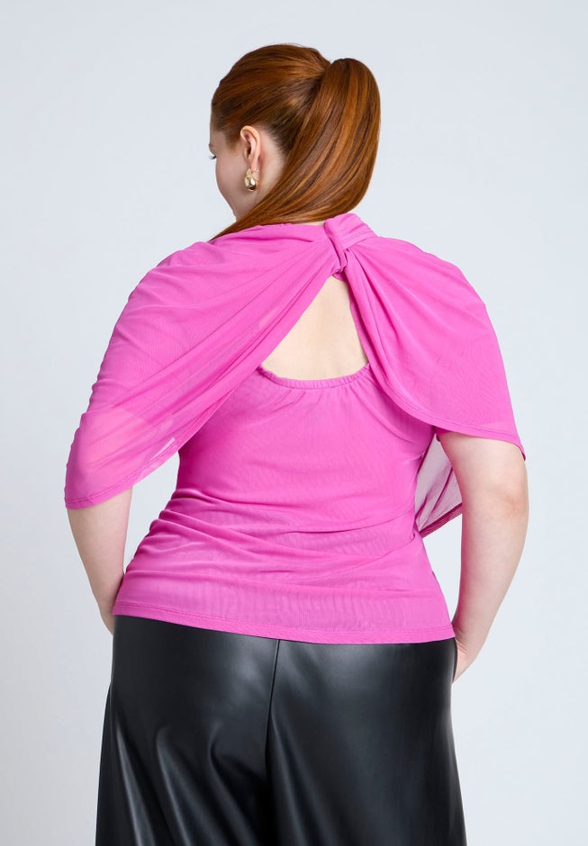 Sheer Wrap Drape Blouse image number 1