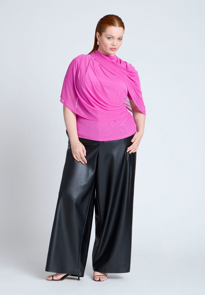 Sheer Wrap Drape Blouse image number 2