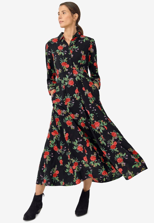 Button Front Maxi Shirtdress image number 0