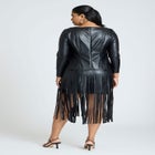 Fringe Faux Leather Dress image number null