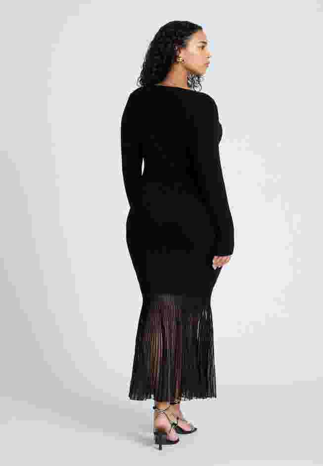 Pleat Hem V-Neck Dress image number 1
