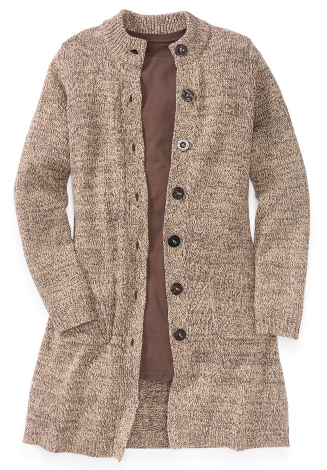 Marled Jacket Duster Sweater image number 3
