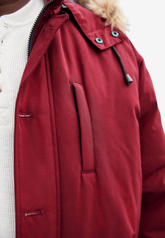 Arctic Down Parka with Detachable Hood and Insulated Cuffs image number 2