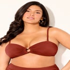 Ruched Ring Bandeau Bikini Top image number 4